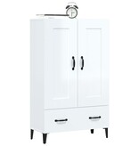 VidaXL Hoge kast 70x31x115 cm bewerkt hout hoogglans wit