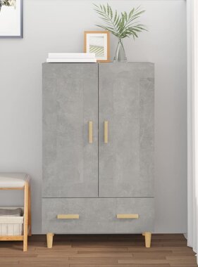 VidaXL Hoge kast 70x31x115 cm bewerkt hout betongrijs