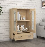VidaXL Hoge kast 70x31x115 cm bewerkt hout sonoma eikenkleurig