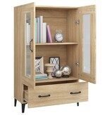 VidaXL Hoge kast 70x31x115 cm bewerkt hout sonoma eikenkleurig