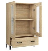 VidaXL Hoge kast 70x31x115 cm bewerkt hout sonoma eikenkleurig