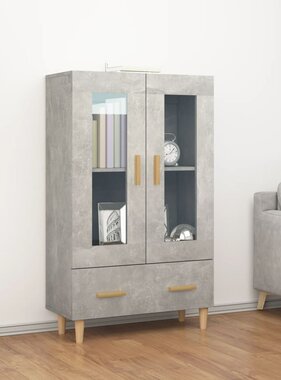 VidaXL Hoge kast 70x31x115 cm bewerkt hout betongrijs