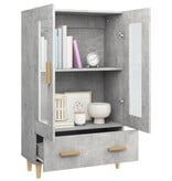 VidaXL Hoge kast 70x31x115 cm bewerkt hout betongrijs