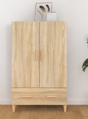 VidaXL Hoge kast 70x31x115 cm bewerkt hout sonoma eikenkleurig