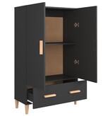 VidaXL Hoge kast 70x31x115 cm bewerkt hout zwart