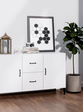 VidaXL Dressoir 100x36x60 cm bewerkt hout hoogglans wit