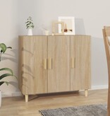 VidaXL Dressoir 90x34x80 cm bewerkt hout sonoma eikenkleurig