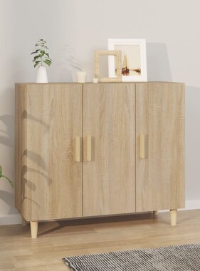 VidaXL Dressoir 90x34x80 cm bewerkt hout sonoma eikenkleurig