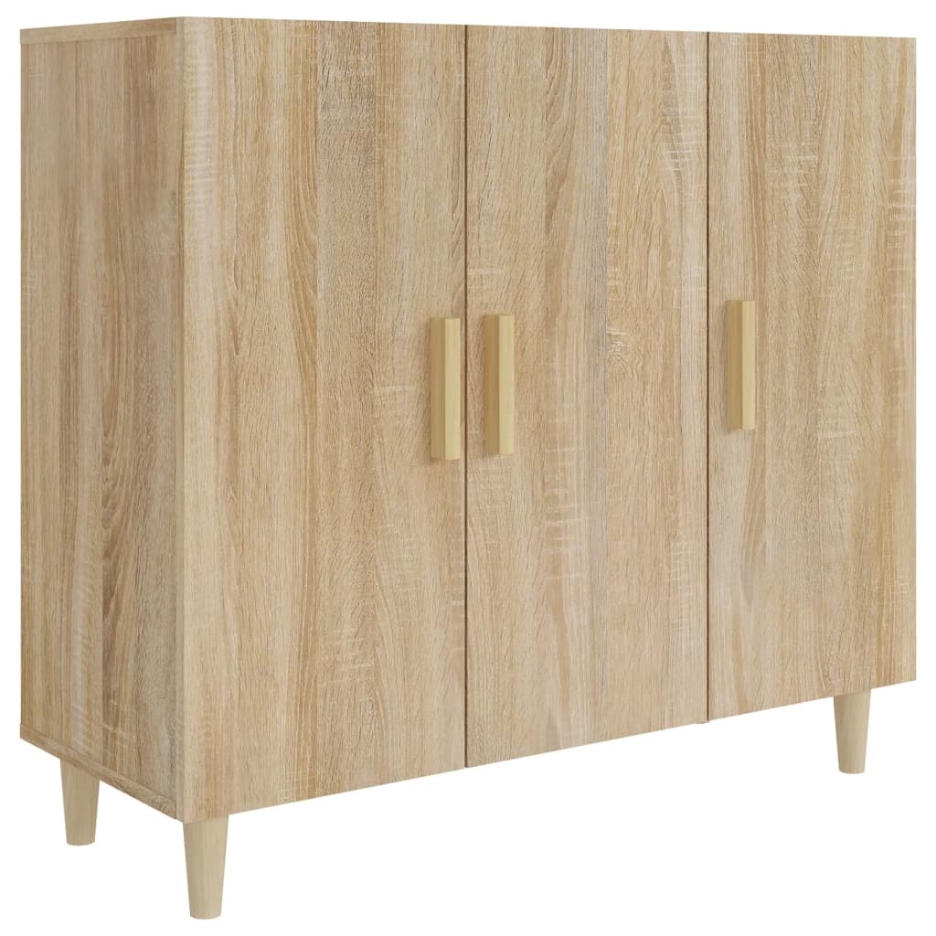 VidaXL Dressoir 90x34x80 cm bewerkt hout sonoma eikenkleurig