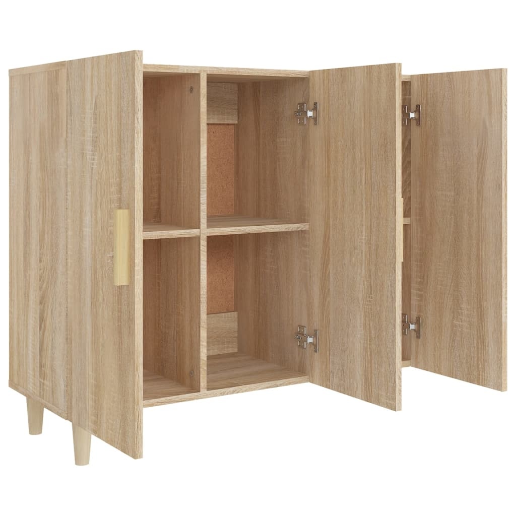 VidaXL Dressoir 90x34x80 cm bewerkt hout sonoma eikenkleurig