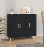 VidaXL Dressoir 90x34x80 cm bewerkt hout zwart