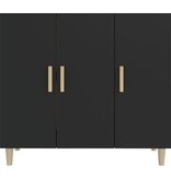 VidaXL Dressoir 90x34x80 cm bewerkt hout zwart