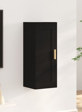 VidaXL Wandkast 35x34x90 cm bewerkt hout zwart