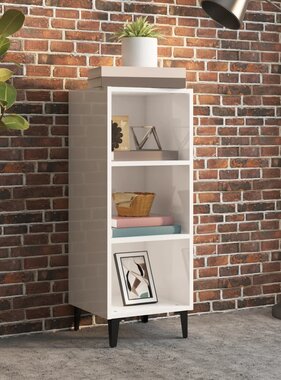 VidaXL Dressoir 34,5x32,5x90 cm bewerkt hout hoogglans wit