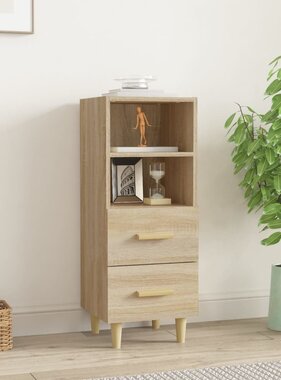 VidaXL Dressoir 34,5x34x90 cm bewerkt hout sonoma eikenkleurig