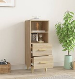 VidaXL Dressoir 34,5x34x90 cm bewerkt hout sonoma eikenkleurig