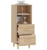 VidaXL Dressoir 34,5x34x90 cm bewerkt hout sonoma eikenkleurig