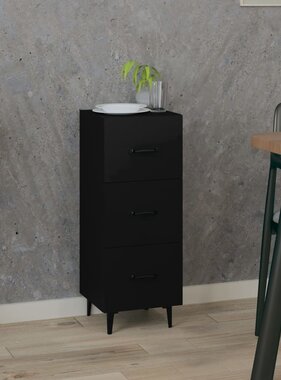 VidaXL Dressoir 34,5x34x90 cm bewerkt hout zwart
