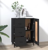 VidaXL Dressoir 69,5x34x90 cm bewerkt hout zwart