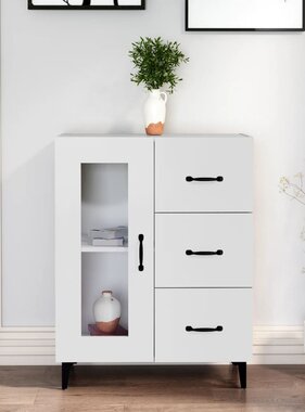 VidaXL Dressoir 69,5x34x90 cm bewerkt hout wit