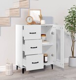 VidaXL Dressoir 69,5x34x90 cm bewerkt hout wit