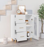 VidaXL Dressoir 69,5x34x90 cm bewerkt hout wit