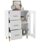 VidaXL Dressoir 69,5x34x90 cm bewerkt hout wit
