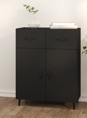 VidaXL Dressoir 69,5x34x90 cm bewerkt hout zwart