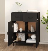 VidaXL Dressoir 69,5x34x90 cm bewerkt hout zwart
