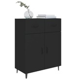 VidaXL Dressoir 69,5x34x90 cm bewerkt hout zwart