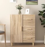 VidaXL Dressoir 69,5x34x90 cm bewerkt hout sonoma eikenkleurig