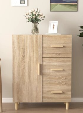 VidaXL Dressoir 69,5x34x90 cm bewerkt hout sonoma eikenkleurig