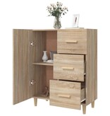 VidaXL Dressoir 69,5x34x90 cm bewerkt hout sonoma eikenkleurig