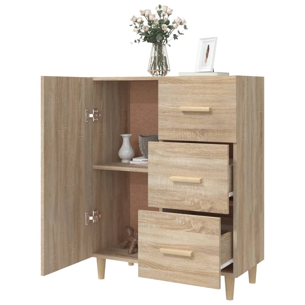 VidaXL Dressoir 69,5x34x90 cm bewerkt hout sonoma eikenkleurig