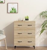 VidaXL Dressoir 69,5x34x90 cm bewerkt hout sonoma eikenkleurig