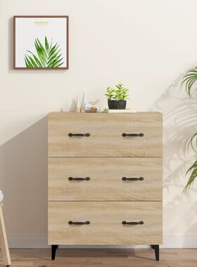 VidaXL Dressoir 69,5x34x90 cm bewerkt hout sonoma eikenkleurig