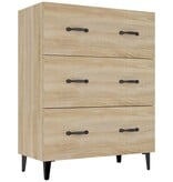 VidaXL Dressoir 69,5x34x90 cm bewerkt hout sonoma eikenkleurig