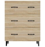 VidaXL Dressoir 69,5x34x90 cm bewerkt hout sonoma eikenkleurig