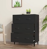 VidaXL Dressoir 69,5x34x90 cm bewerkt hout zwart