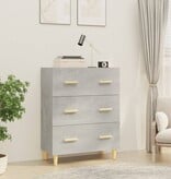 VidaXL Dressoir 70x34x90 cm bewerkt hout betongrijs