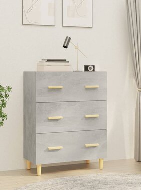 VidaXL Dressoir 70x34x90 cm bewerkt hout betongrijs