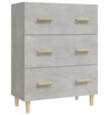 VidaXL Dressoir 70x34x90 cm bewerkt hout betongrijs