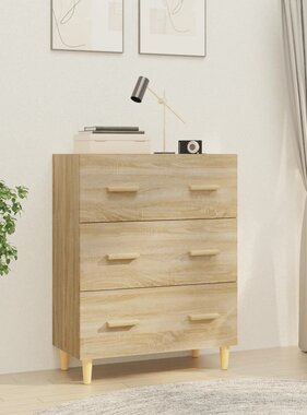 VidaXL Dressoir 70x34x90 cm bewerkt hout sonoma eikenkleurig