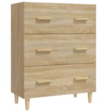 VidaXL Dressoir 70x34x90 cm bewerkt hout sonoma eikenkleurig