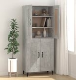 VidaXL Dressoir 69,5x34x90 cm bewerkt hout betongrijs