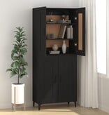 VidaXL Dressoir 69,5x34x90 cm bewerkt hout zwart