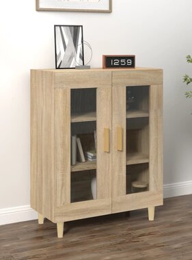 VidaXL Dressoir 69,5x34x90 cm bewerkt hout sonoma eikenkleurig