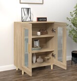 VidaXL Dressoir 69,5x34x90 cm bewerkt hout sonoma eikenkleurig
