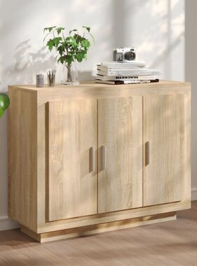 VidaXL Dressoir 92x35x75 cm bewerkt hout sonoma eikenkleurig