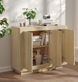 VidaXL Dressoir 92x35x75 cm bewerkt hout sonoma eikenkleurig